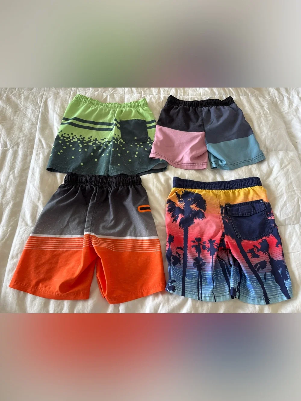 Boys small 6/7 Swim Trunks Shorts  Lot of 4  Message to separate